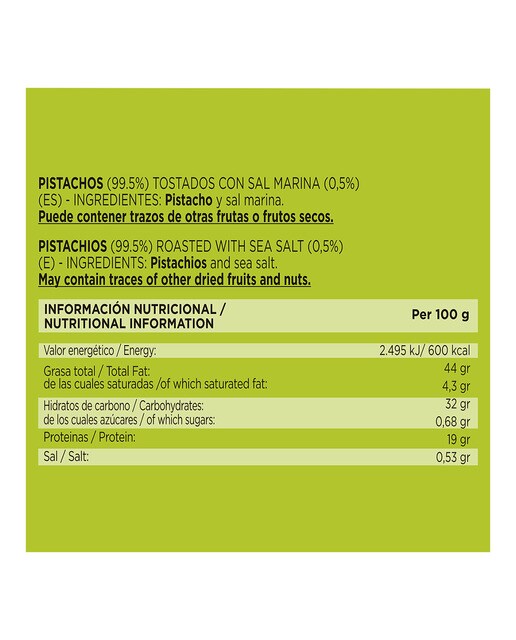 Pistacho iraní tostado a la sal marina Mavis 2