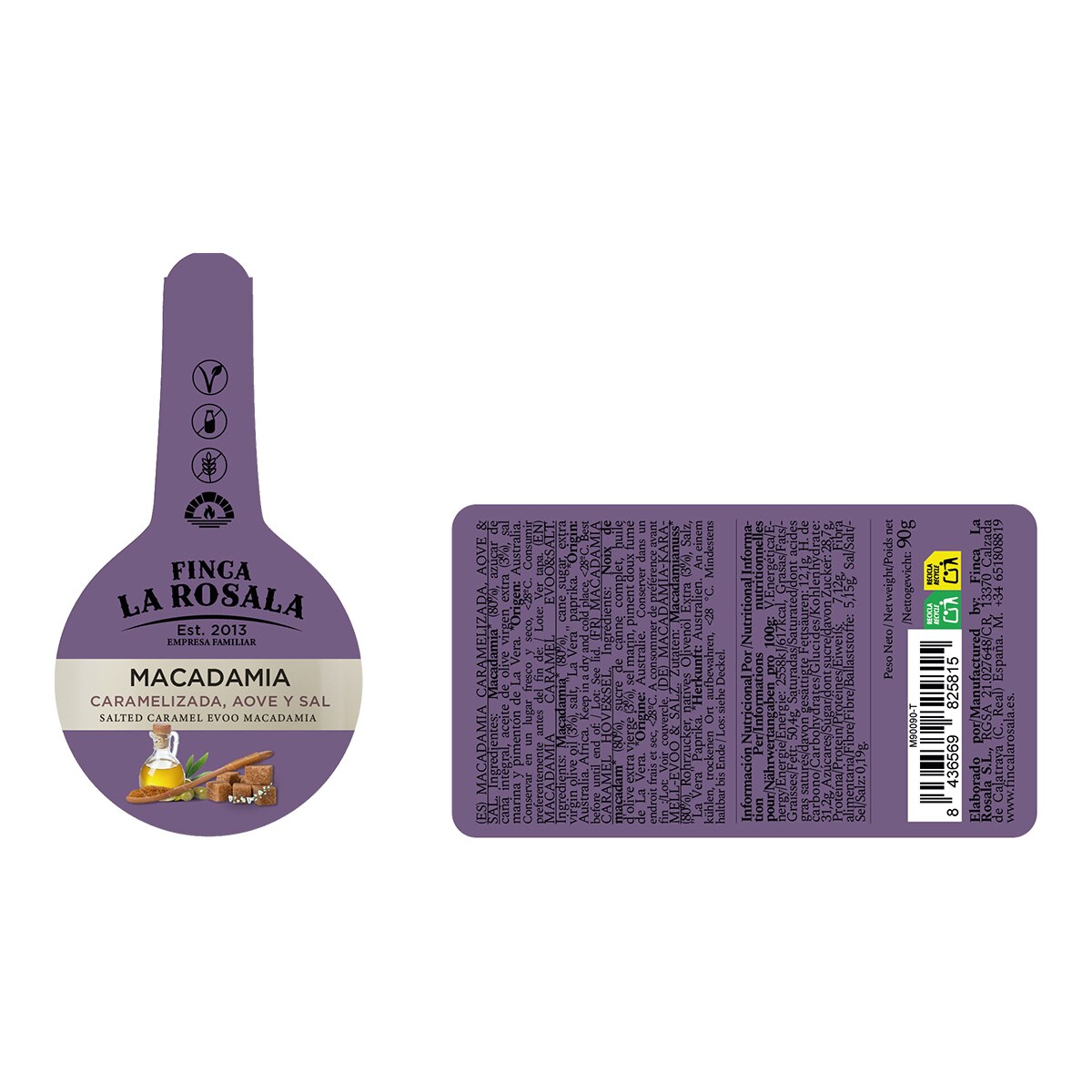 Nuez macadamia caramelizada aove & sal Finca la Rosala 2
