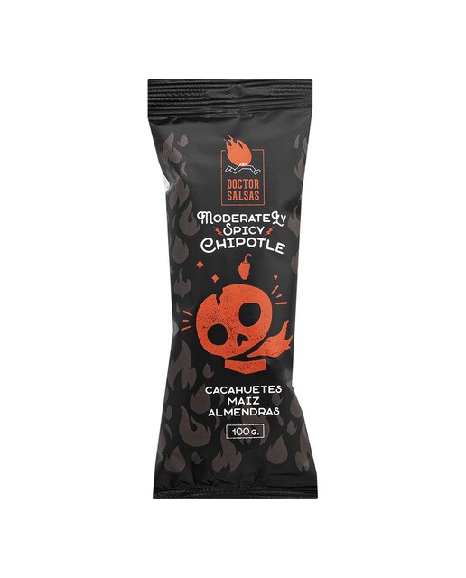 Imagen 0 de Mix de cacahuetes, maíz y almendras con chipotle moderadamente picantes Doctor Salsas
