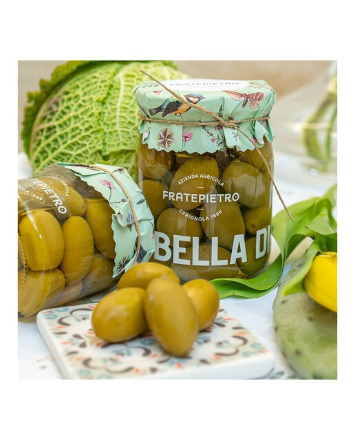 Aceitunas verdes en salmuera Bella di Cerignola Fratepietro 2
