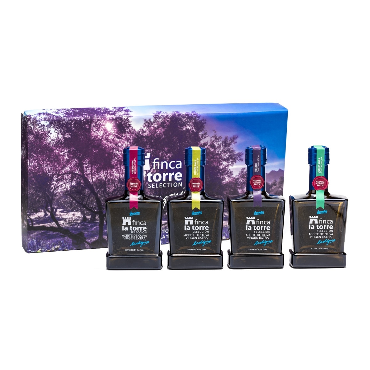 Imagen 1 de Estuche 4 botellas de aceite de oliva virgen extra Finca La Torre