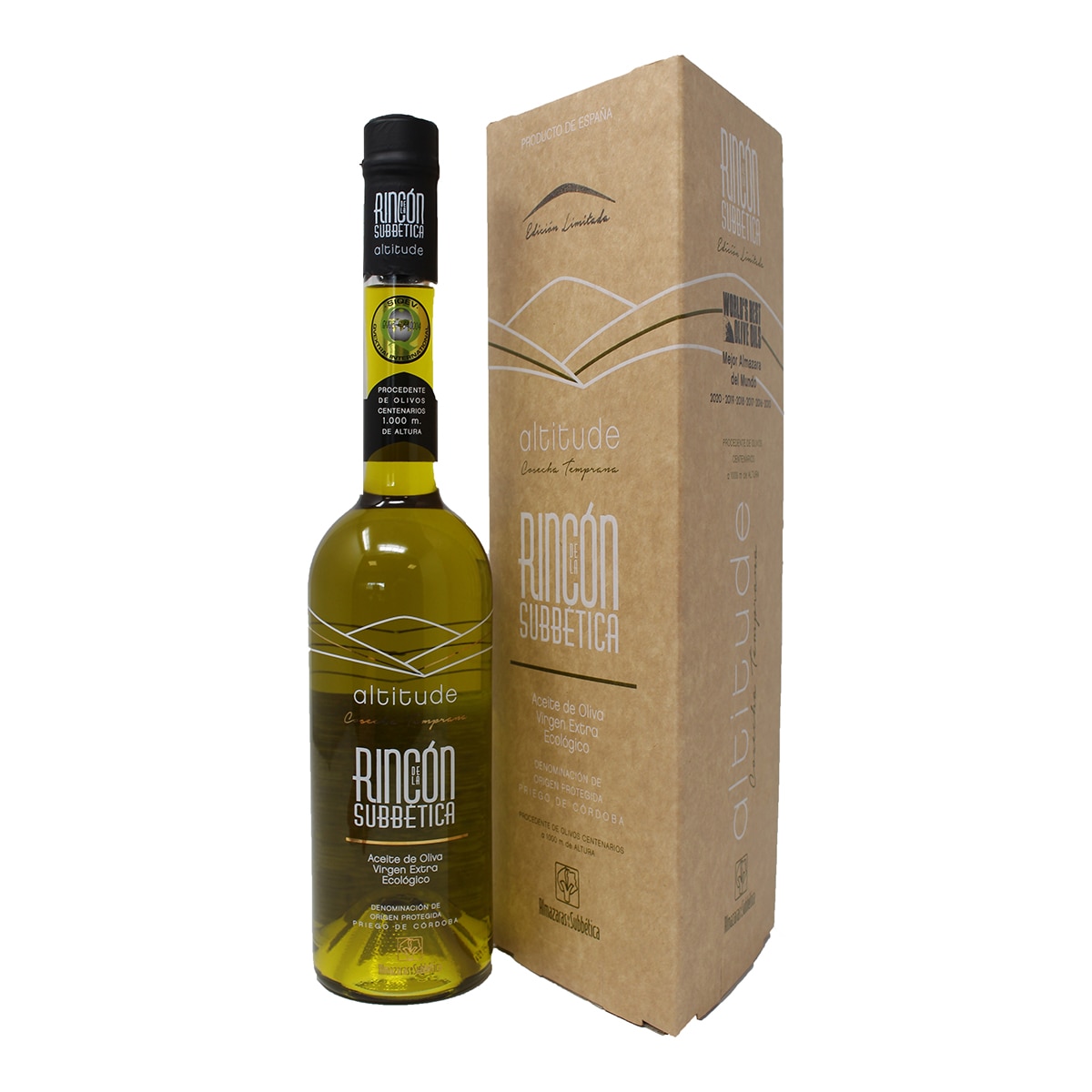 Imagen 0 de Estuche aceite de oliva virgen extra ecológico sin filtrar Altitude Rincón de la Subbética Edición Limitada