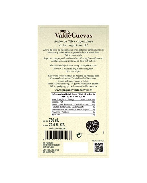 Aceite de oliva virgen extra Arbequina Pago de Valdecuevas 5