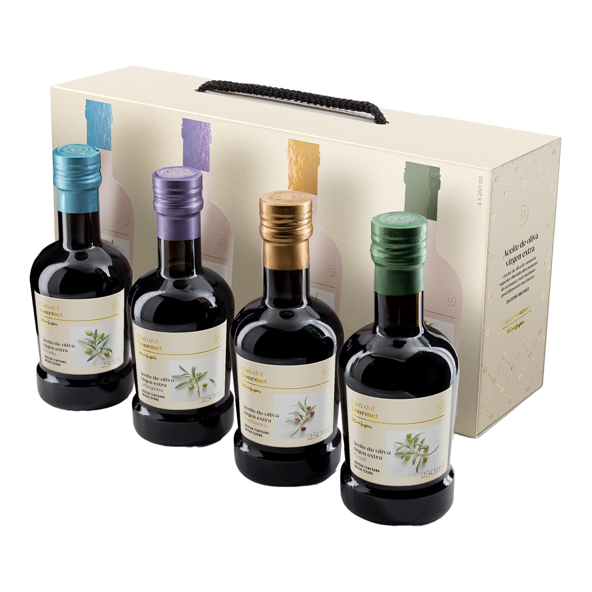 Imagen 0 de Estuche colección 4 varietales aceite oliva virgen extra Club del Gourmet