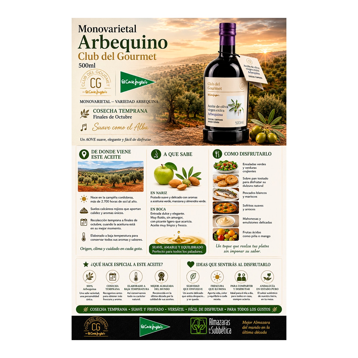 Aceite de oliva virgen extra Arbequina Club del Gourmet 2
