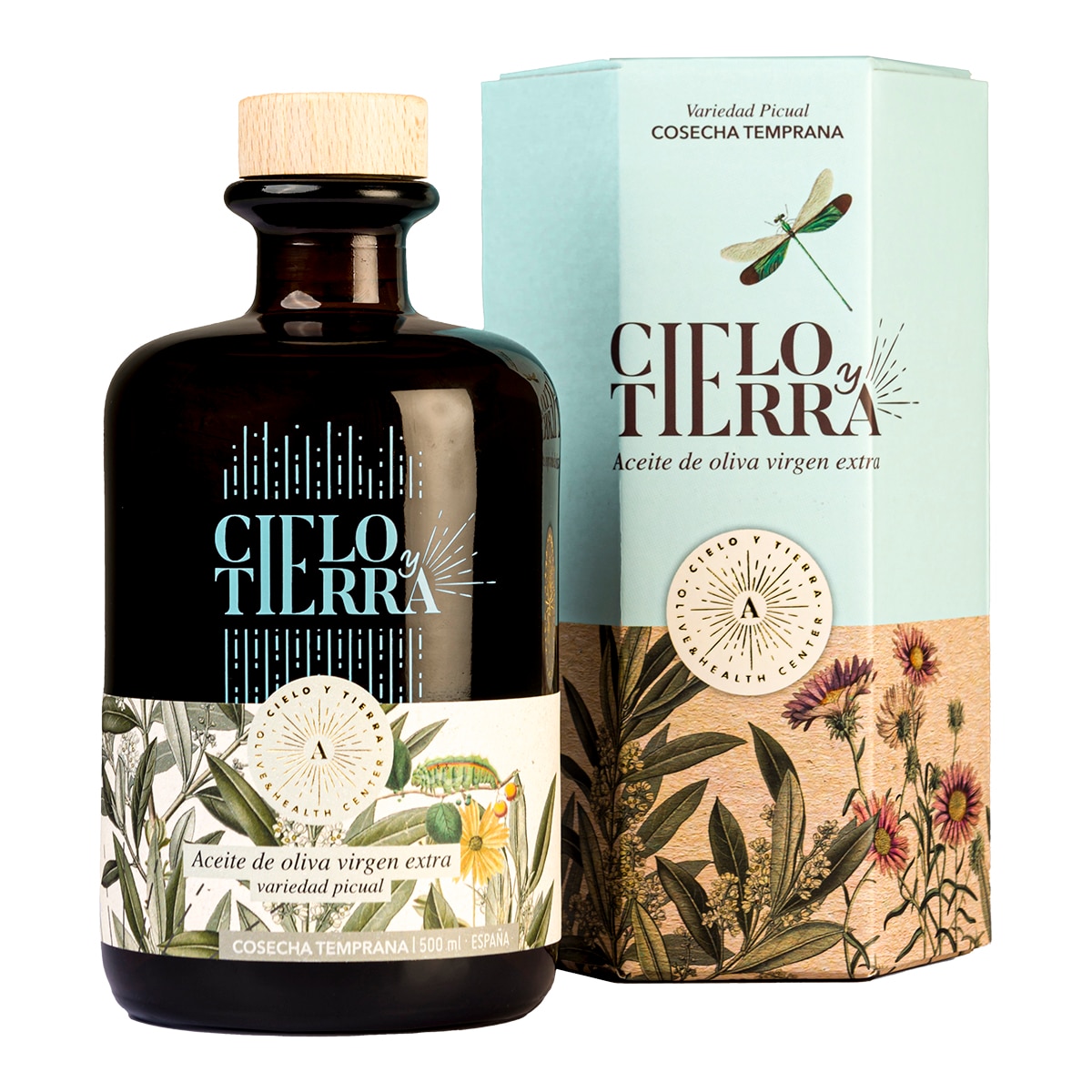 Estuche aceite de oliva virgen extra Picual Cielo y Tierra cosecha temprana 1