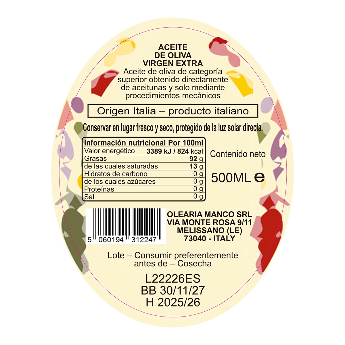 Aceite de oliva virgen extra Cerámica Arcobaleno Danilo Manco 5