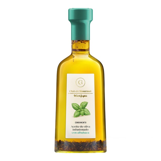 Condimento de aceite de oliva infusionado con albahaca Club del Gourmet