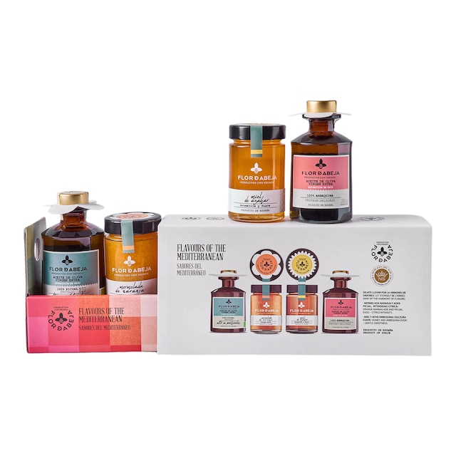 Estuche Morning Ritual, aceite de oliva virgen extra, mermelada y miel Nobleza del Sur