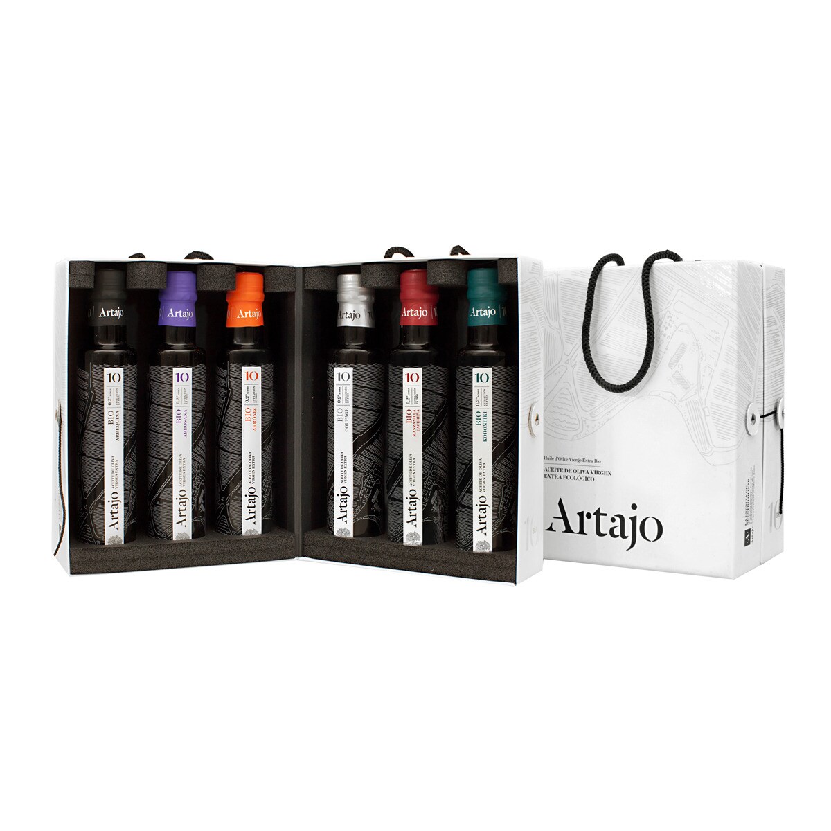 Estuche de Aceite de Oliva Virgen Extra ecológico monovarietales Artajo Navarra 2