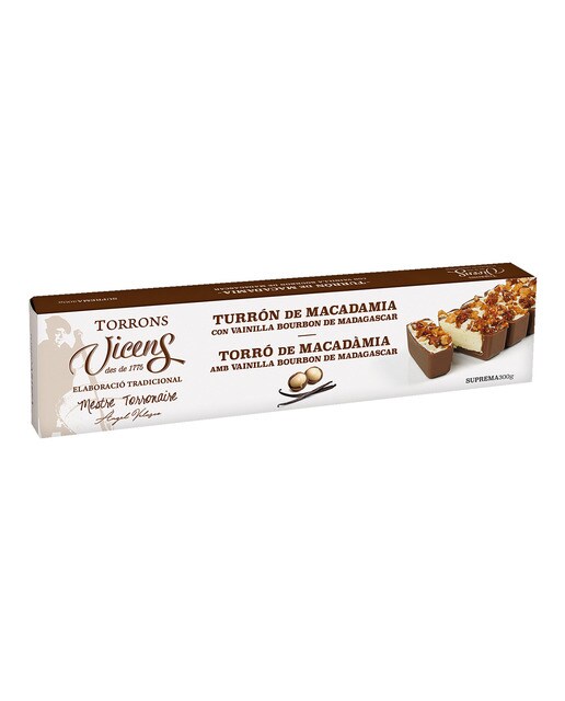 Imagen 1 de Turrón de macadamia con vainilla Vicens