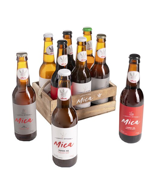 Imagen 0 de Pack de 6 cervezas artesanas Mica en caja de madera