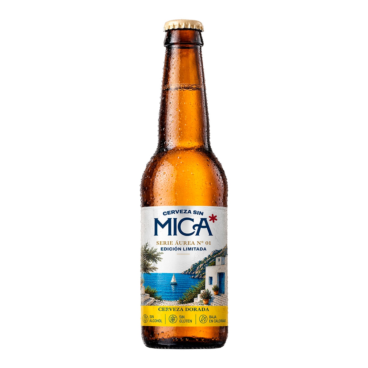 Imagen 1 de Cerveza Mica Edición Nº1 sin alcohol y sin gluten rubia Aurea