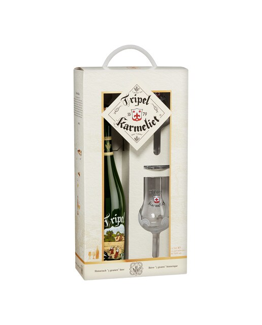 Imagen 0 de Estuche de cerveza rubia Triple Karmeliet + 2 vasos