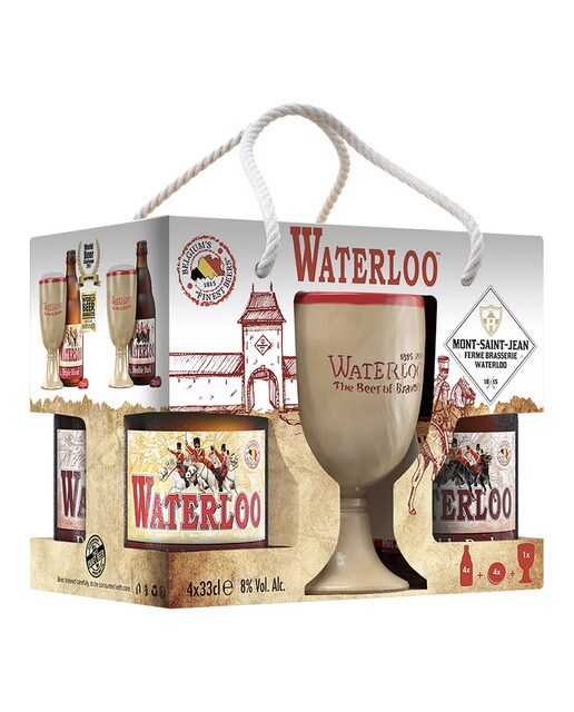 Estuche de cervezas belgas Waterloo con Cáliz 1