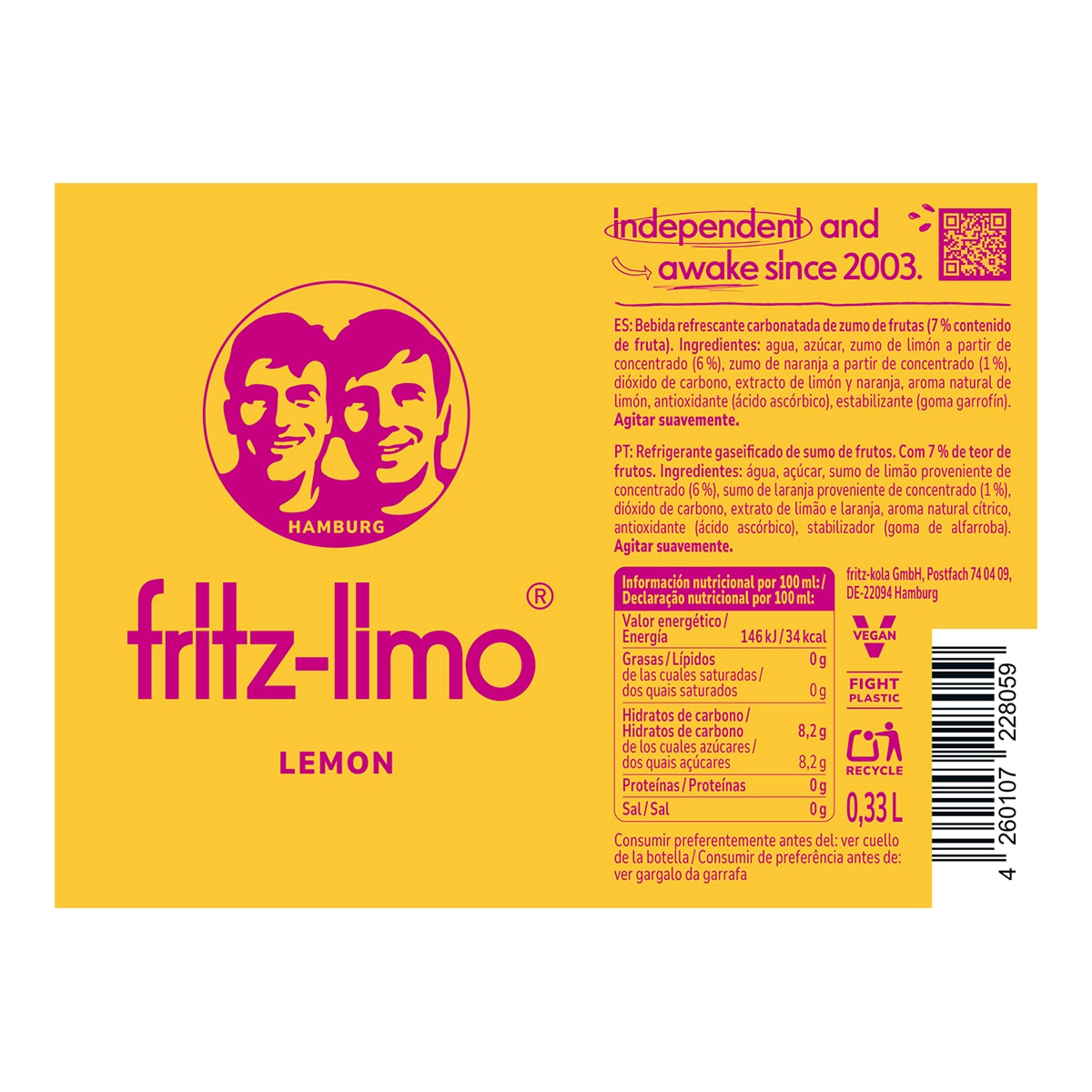 Imagen 2 de Refresco de limón Fritz Kola