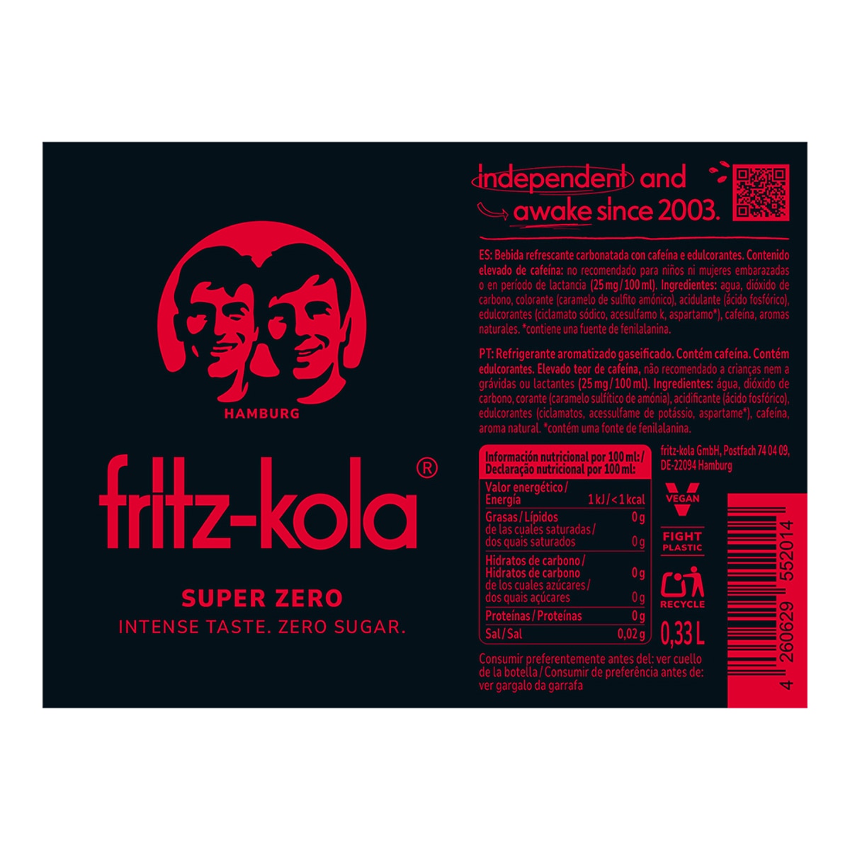 Refresco de cola Super Zero Fritz Kola 2