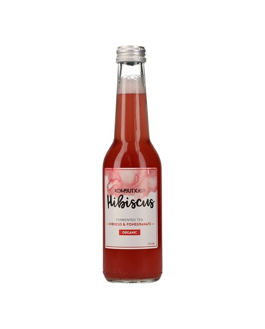 Té probiótico Hibiscus Kombucha con granada e hibisco