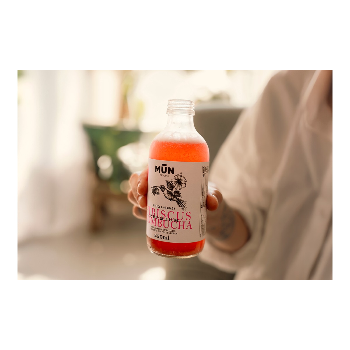 Imagen 2 de Té probiótico Hibiscus Kombucha con granada e hibisco