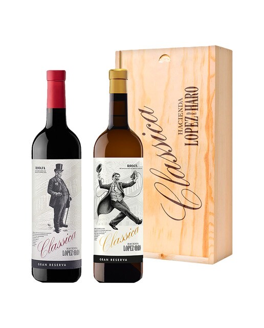 Imagen 0 de Estuche vinos tinto y blanco Classica Hacienda López de Haro Rioja