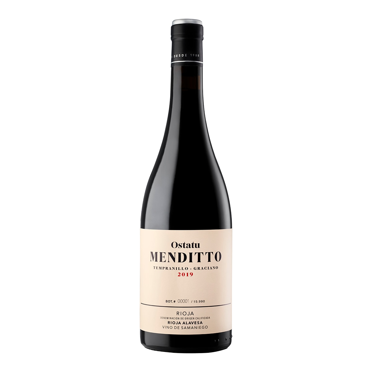 Imagen 0 de Vino tinto Ostatu Menditto 2019 Rioja Alavesa
