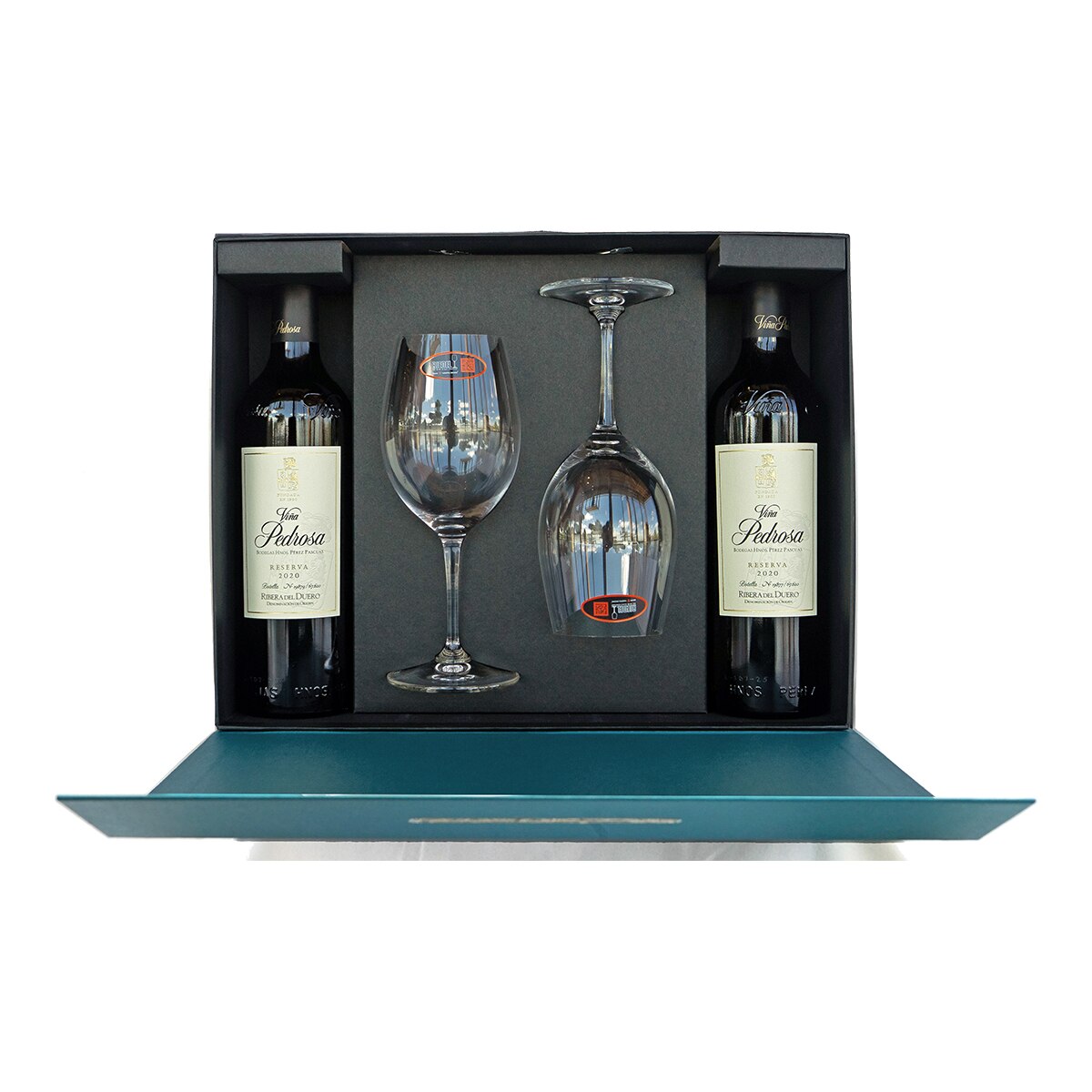 Estuche vinos tintos Viña Pedrosa Reserva tempranillo 2020 Ribera del Duero + 2 copas 3