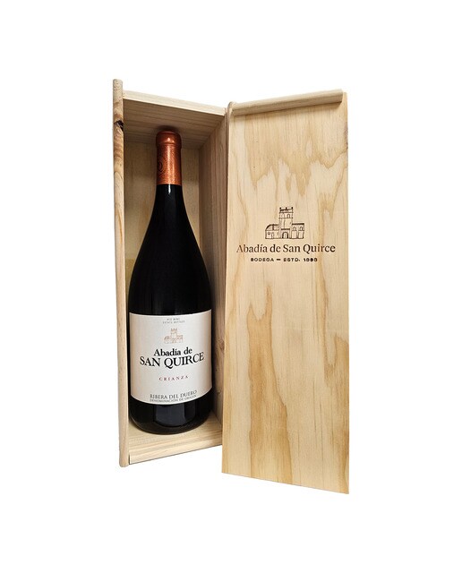 Estuche vino tinto Abadía de San Quirce crianza 2019 Ribera del Duero Mágnum 2