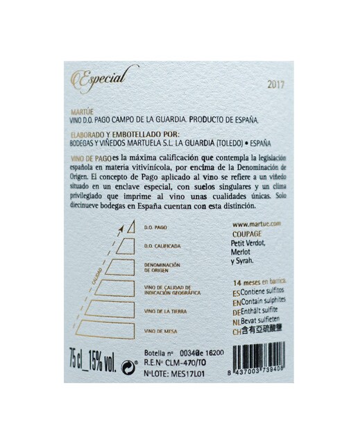Vino tinto Martúe Especial Vino de Pago 2021 Castilla La Mancha 2