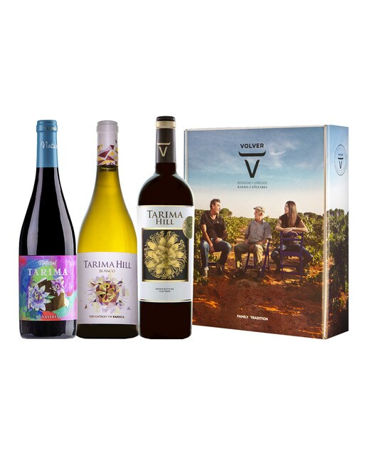 Estuche vinos tintos y blanco Tarima Hill Alicante 1