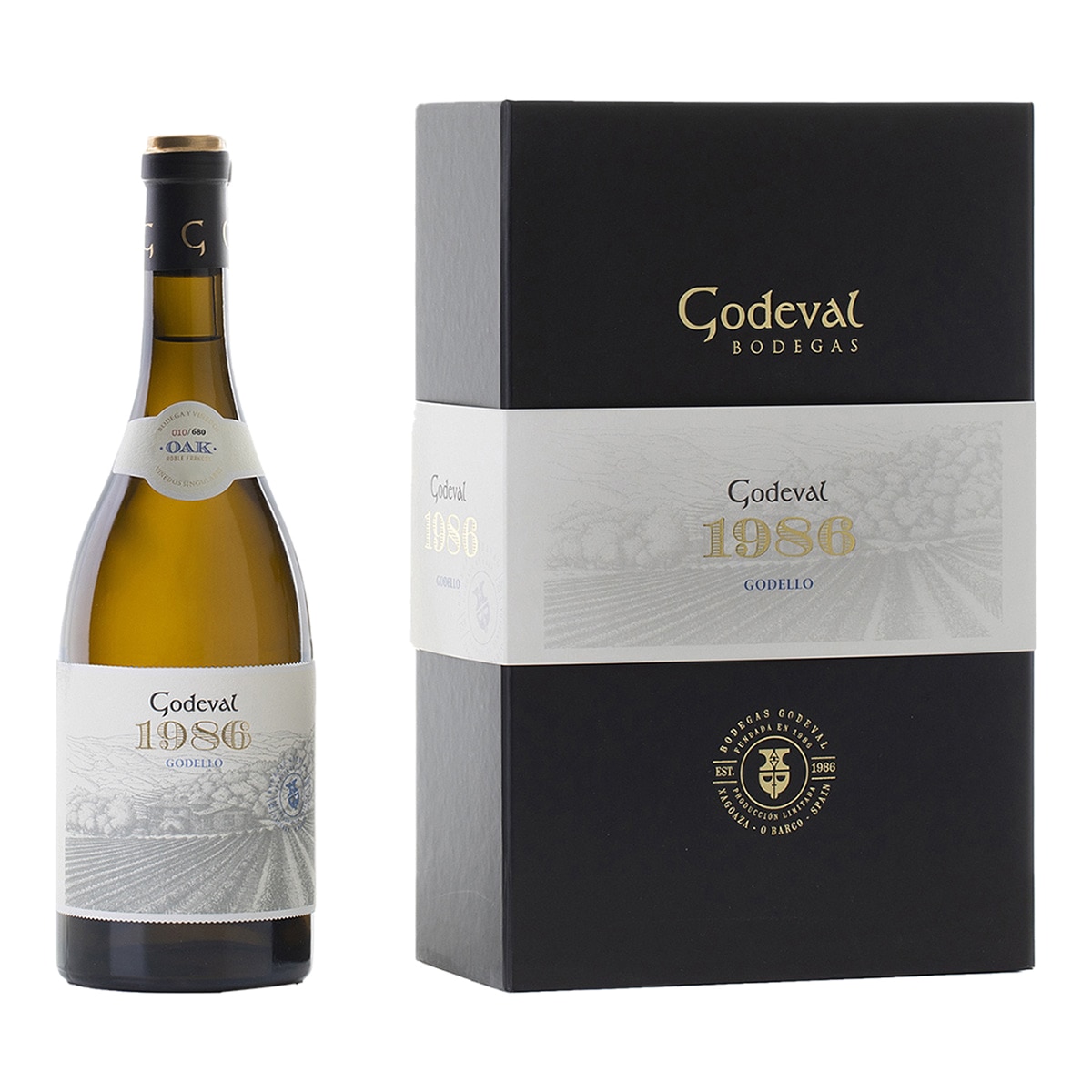 Imagen 0 de Estuche vino blanco godello Godeval 1986 + copa | 2024 Valdeorras
