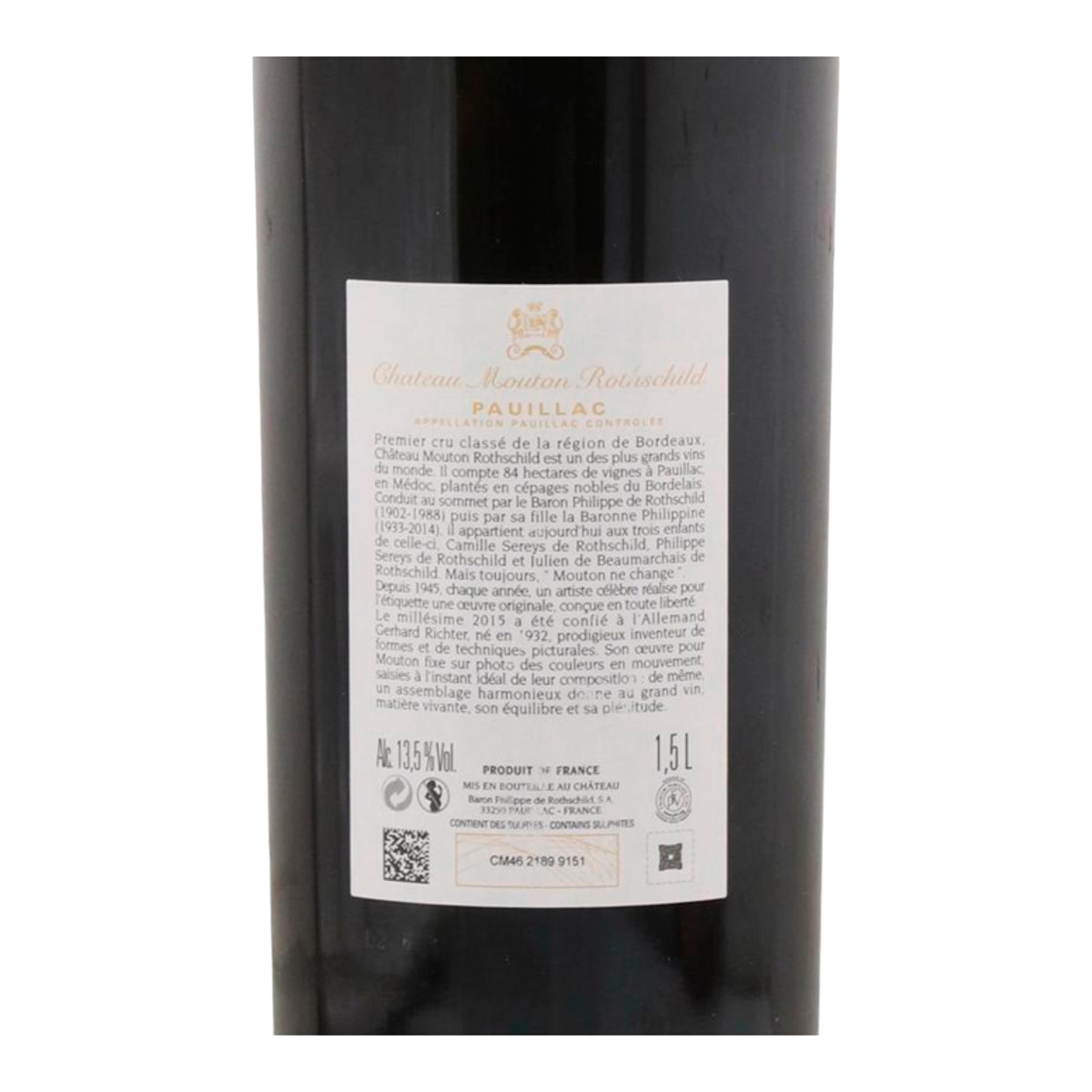 Imagen 2 de Vino tinto Château Mouton Rothschild 2015 Burdeos Mágnum