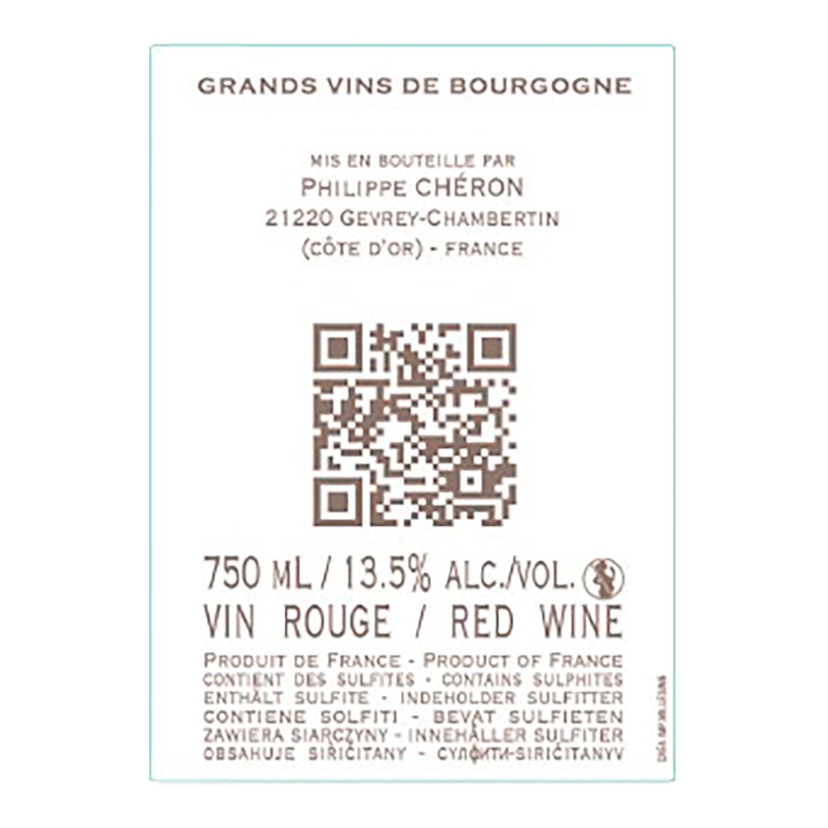 Vino tinto Clos Vougeot Grand Cru Pinot Noir 2024 Philippe Chéron Borgoña 2
