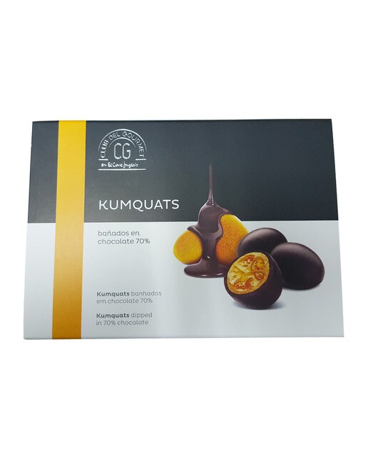 Imagen 0 de Kumquat natural confitado bañados en chocolate negro al 70% Club del Gourmet