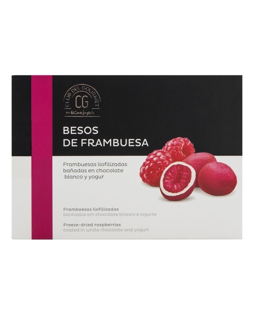 Imagen 0 de Besos de frambuesas liofilizadas bañadas en chocolate blanco y yogur Club del Gourmet