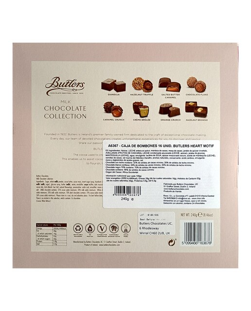 Bombones surtidos Heart Motif Butlers 16 piezas 2