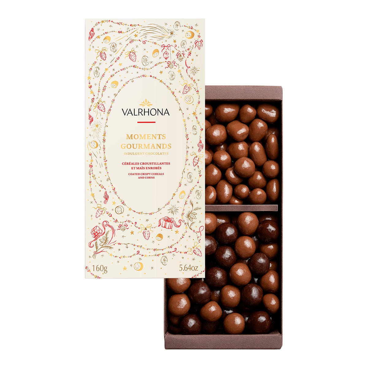 Imagen 0 de Crujientes de maíz con chocolate con leche y chocolate negro Valrhona