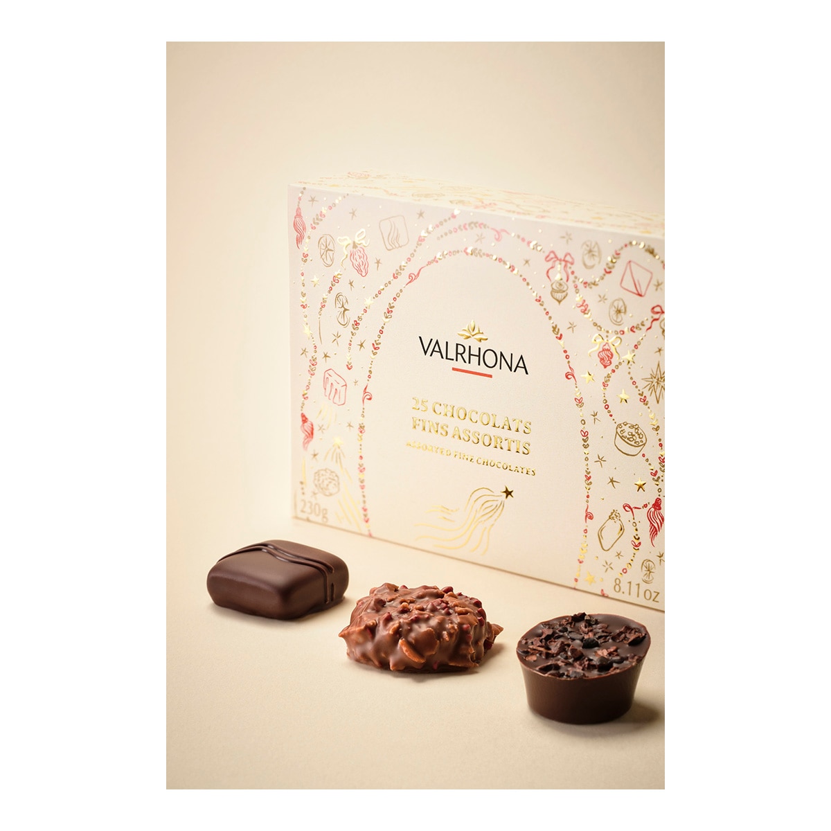 Estuche surtido de bombones de chocolates Valrhona 3