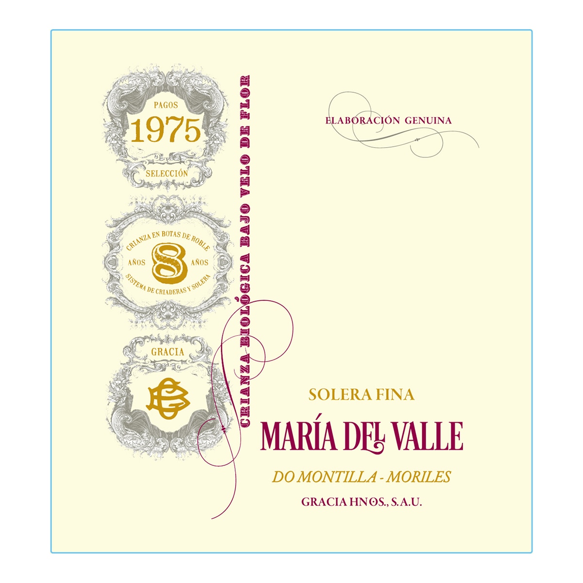 Vino generoso DO Montilla-Moriles Pedro Ximénez Solera Fina 8 años María del Valle 2