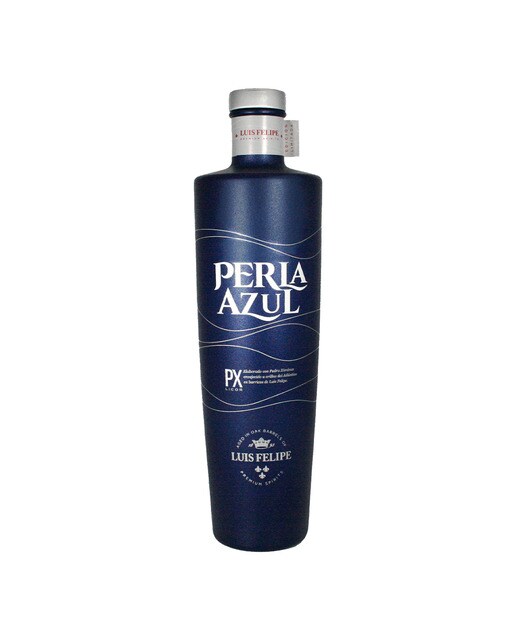 Estuche licor con Pedro Ximénez Perla Azul 3