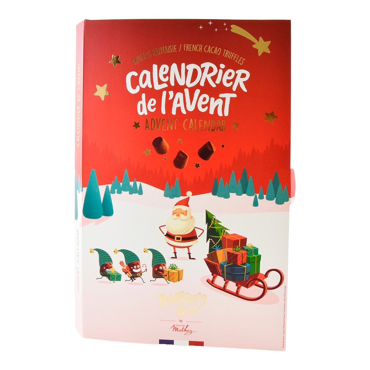 Calendario de adviento de trufas de chocolate con cacao en polvo Mathez 2