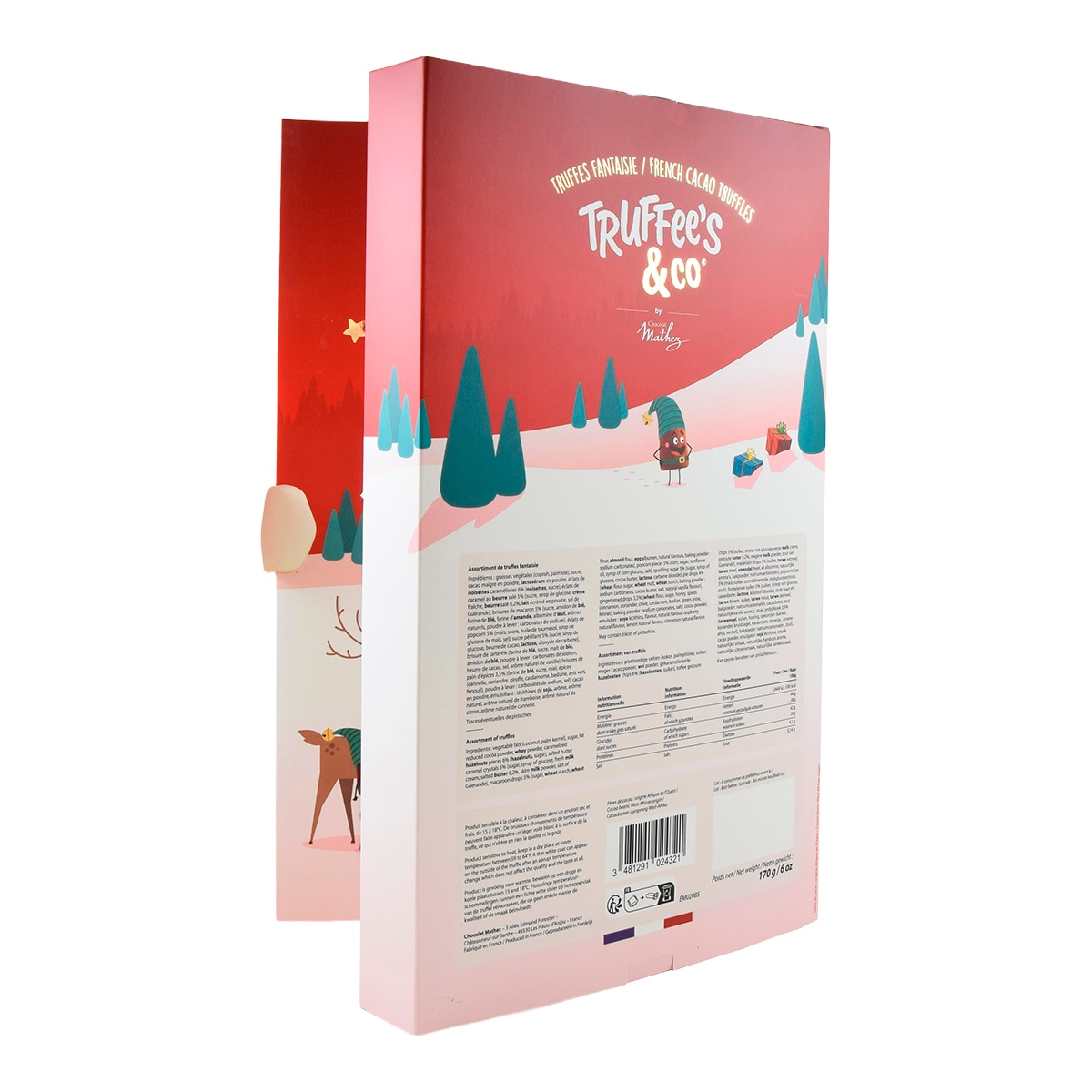 Calendario de adviento de trufas de chocolate con cacao en polvo Mathez 3