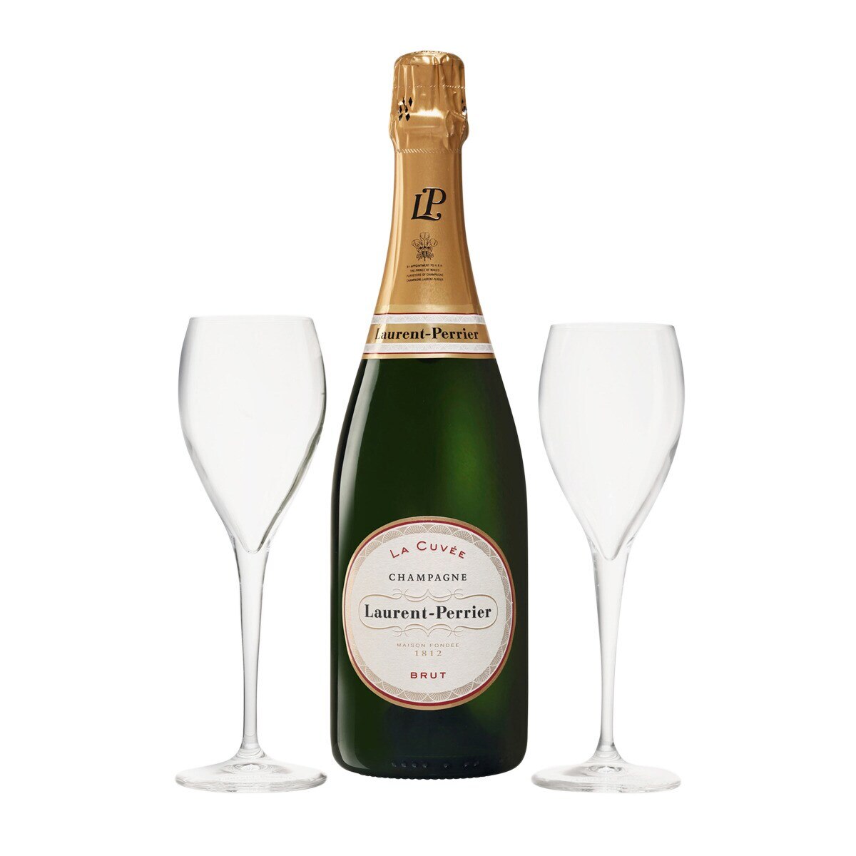 Estuche de champagne Laurent-Perrier La Cuvée con dos copas 2