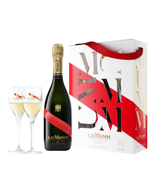 Imagen 0 de Estuche champagne GH Mumm Cordón Rouge brut + 2 copas