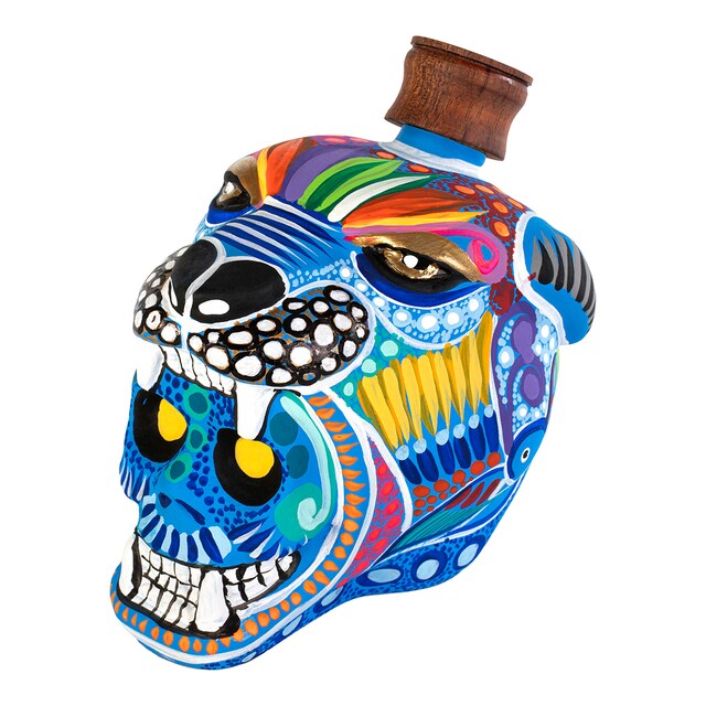 Mezcal reposado cabeza guerrero jaguar Catrina Kankenami