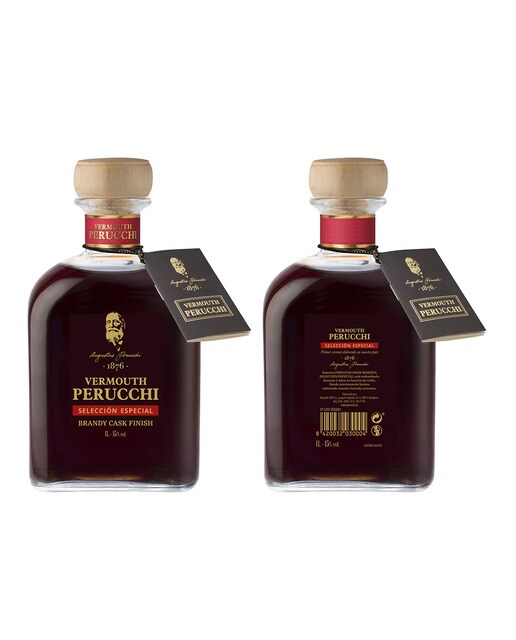 Estuche vermouth rojo Perucchi Selección Especial Brandy cask finish 2