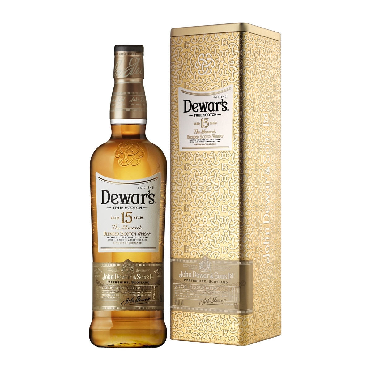 Estuche whisky escocés Dewar's 15 años 1