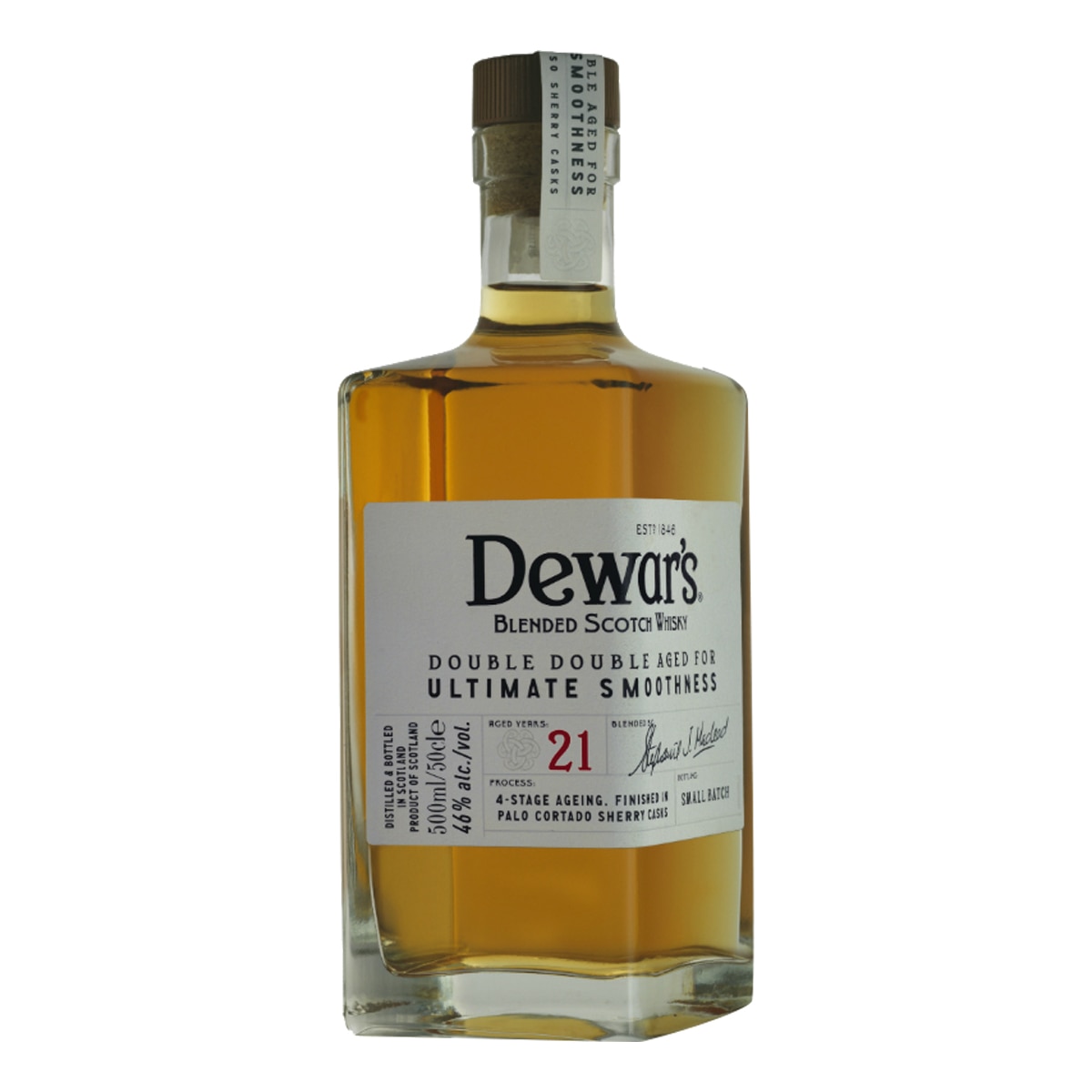 Estuche whisky escocés Dewar's 21 años 2