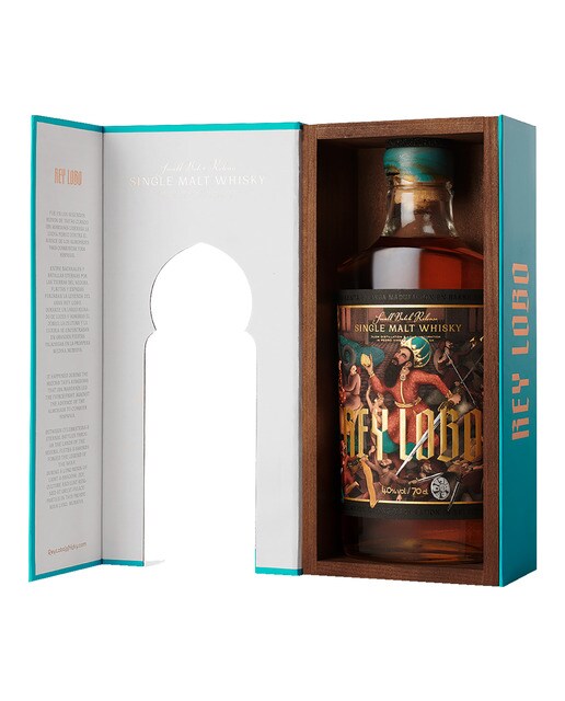 Estuche whisky español Rey Lobo 2
