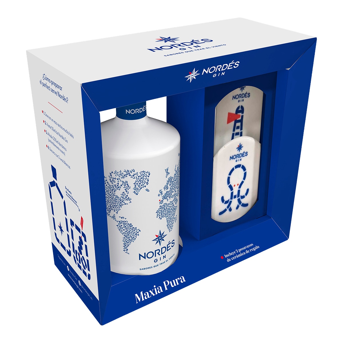 Ginebra gallega con 2 posavasos de cerámica Nordés 3