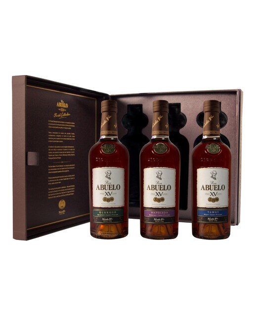 Estuche 3 miniaturas ron Abuelo añejo XV años 1